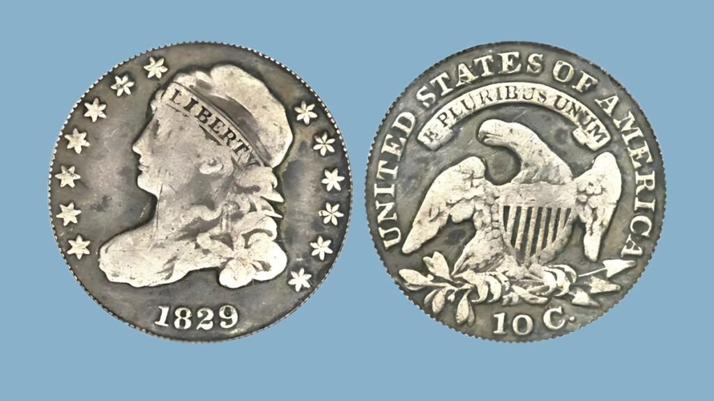 1829 Curl Base 2 Capped Bust Dime