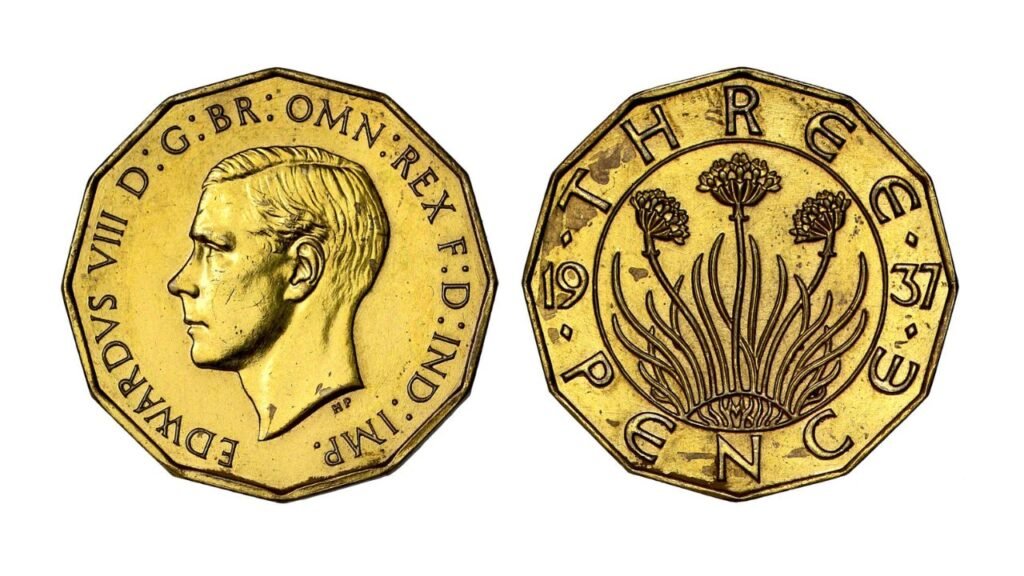 Edward VIII Brass Threepence: 1937